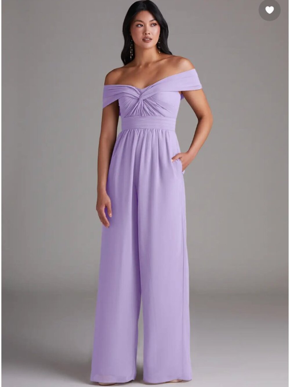 Azazie Lamara Chiffon Jumpsuit (Lilac)